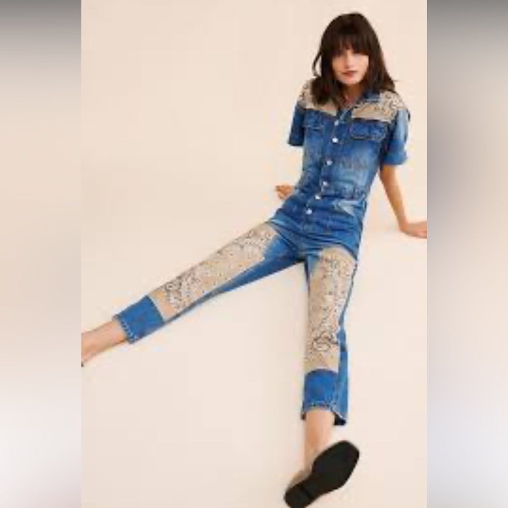 Tricia Fix Bandana Denim Jumpsuit
